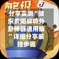 分享实测“微乐贵阳麻将外卦神器通用版”详细分享装挂步骤-第2张图片