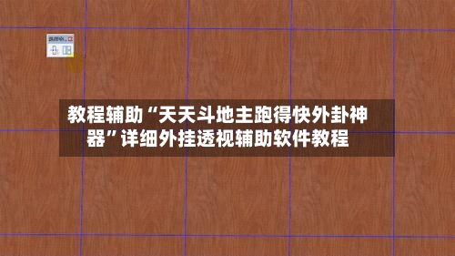 教程辅助“天天斗地主跑得快外卦神器”详细外挂透视辅助软件教程-第3张图片