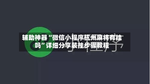 辅助神器“微信小程序杭州麻将有挂吗	”详细分享装挂步骤教程-第2张图片