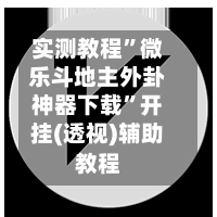 实测教程”微乐斗地主外卦神器下载”开挂(透视)辅助教程