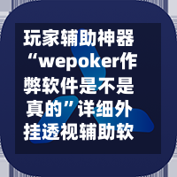 玩家辅助神器“wepoker作弊软件是不是真的”详细外挂透视辅助软件教程-第2张图片