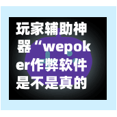 玩家辅助神器“wepoker作弊软件是不是真的”详细外挂透视辅助软件教程