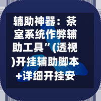 辅助神器：茶室系统作弊辅助工具”(透视)开挂辅助脚本+详细开挂安装教程