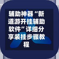 辅助神器“新道游开挂辅助软件”详细分享装挂步骤教程-第3张图片