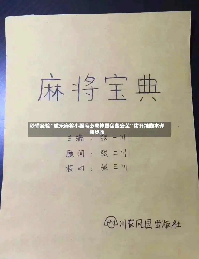 秒懂经验“微乐麻将小程序必赢神器免费安装	”附开挂脚本详细步骤-第2张图片