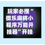 玩家必搜“微乐麻将小程序万能开挂器	”开挂(透视)辅助神器-第3张图片