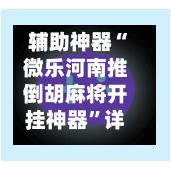 辅助神器“微乐河南推倒胡麻将开挂神器	”详细透视辅助教程-第2张图片