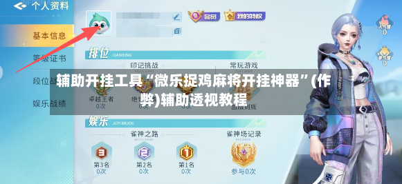 辅助开挂工具“微乐捉鸡麻将开挂神器”(作弊)辅助透视教程-第3张图片