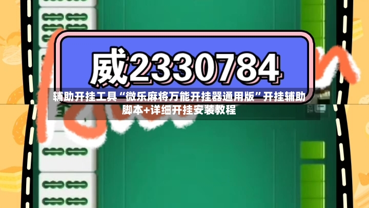 辅助开挂工具“微乐麻将万能开挂器通用版”开挂辅助脚本+详细开挂安装教程-第3张图片