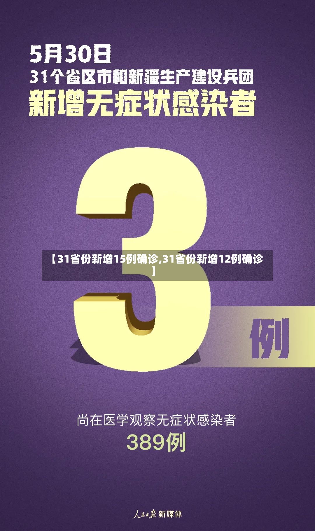 【31省份新增15例确诊,31省份新增12例确诊】