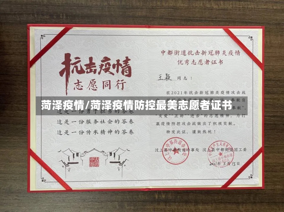 菏泽疫情/菏泽疫情防控最美志愿者证书