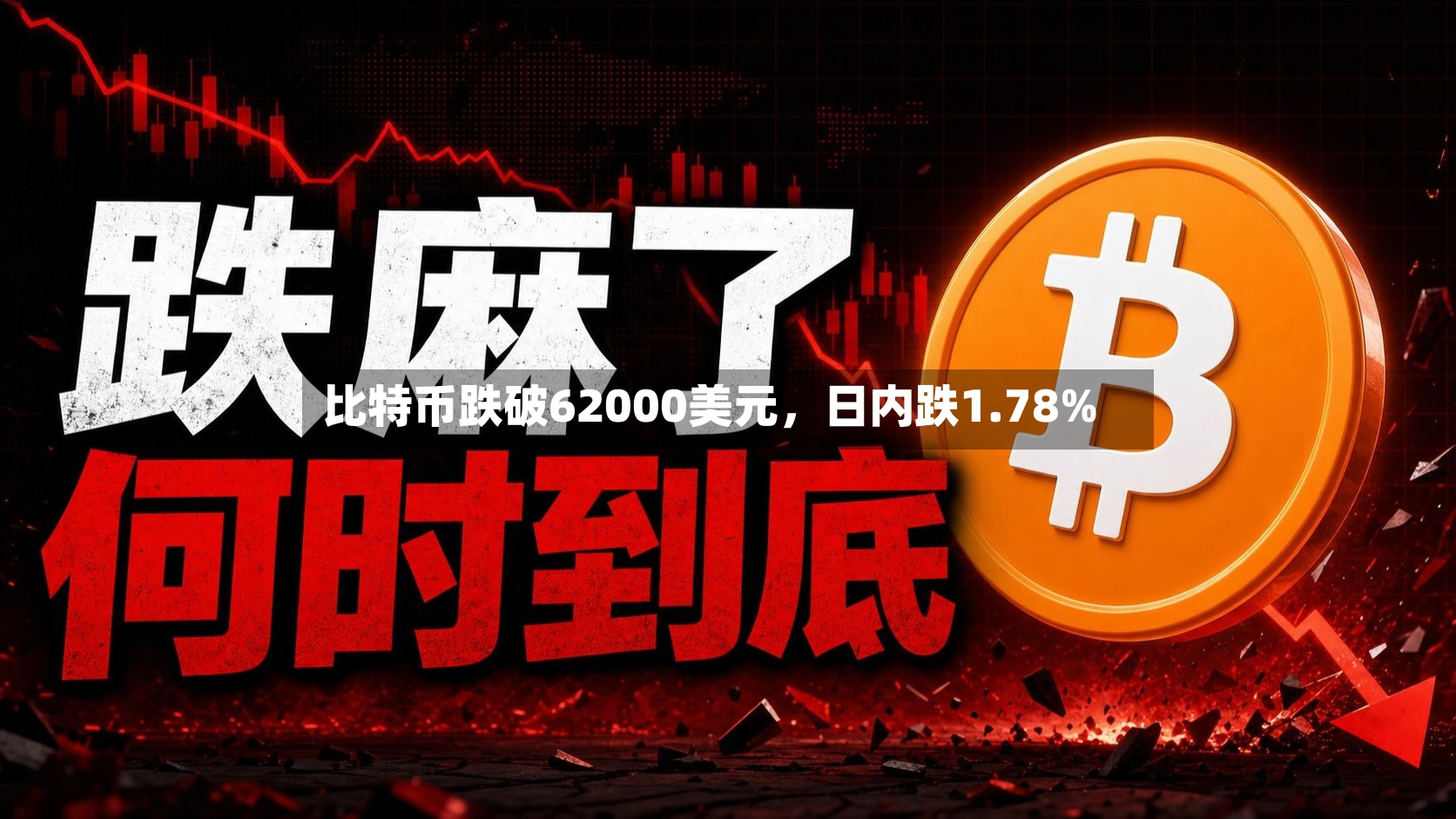 比特币跌破62000美元，日内跌1.78%-第2张图片