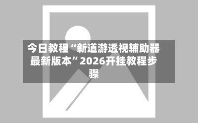今日教程“新道游透视辅助器最新版本”2026开挂教程步骤-第2张图片