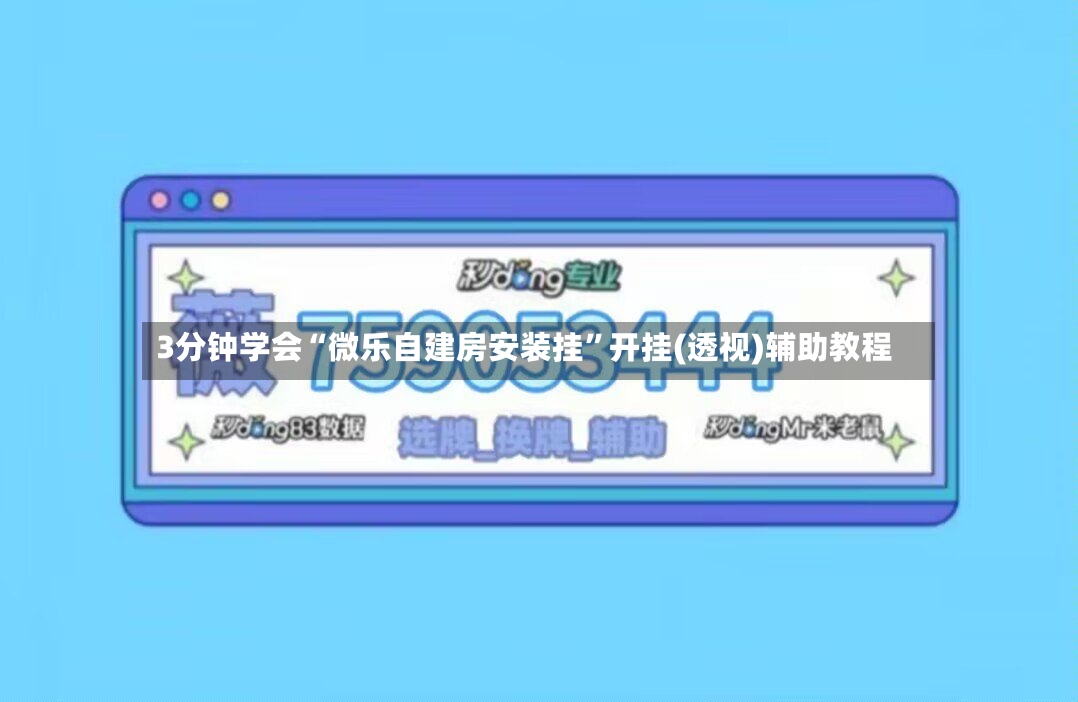 3分钟学会“微乐自建房安装挂	”开挂(透视)辅助教程-第2张图片
