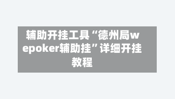 辅助开挂工具“德州局wepoker辅助挂”详细开挂教程-第3张图片