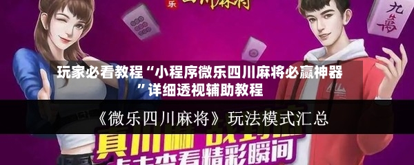 玩家必看教程“小程序微乐四川麻将必赢神器	”详细透视辅助教程-第2张图片