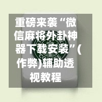 重磅来袭“微信麻将外卦神器下载安装”(作弊)辅助透视教程-第3张图片