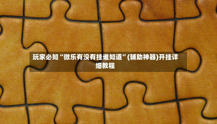 玩家必知“微乐有没有挂谁知道”(辅助神器)开挂详细教程-第2张图片