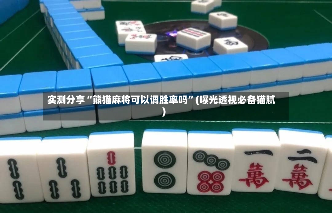 实测分享“熊猫麻将可以调胜率吗”(曝光透视必备猫腻)