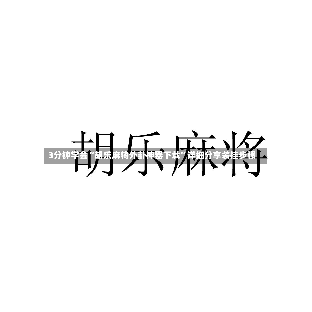 3分钟学会“胡乐麻将外卦神器下载”详细分享装挂步骤-第3张图片