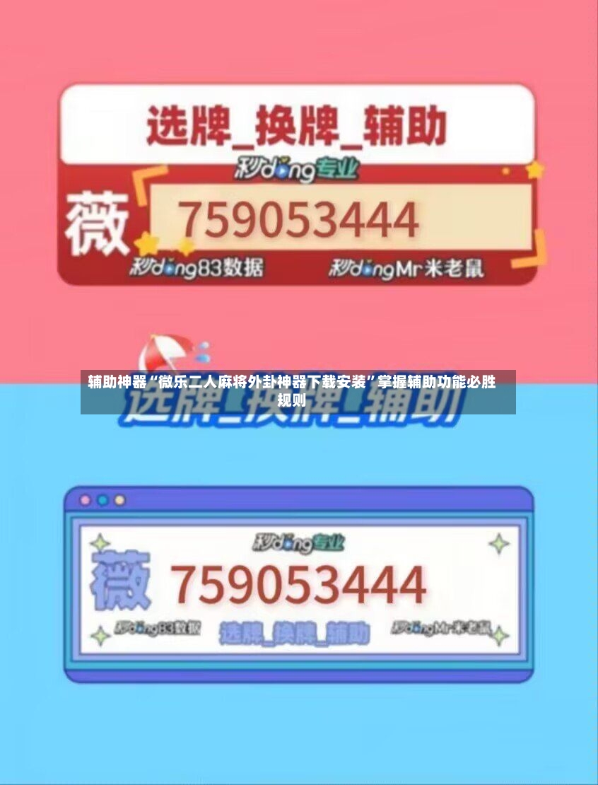 辅助神器“微乐二人麻将外卦神器下载安装”掌握辅助功能必胜规则-第3张图片