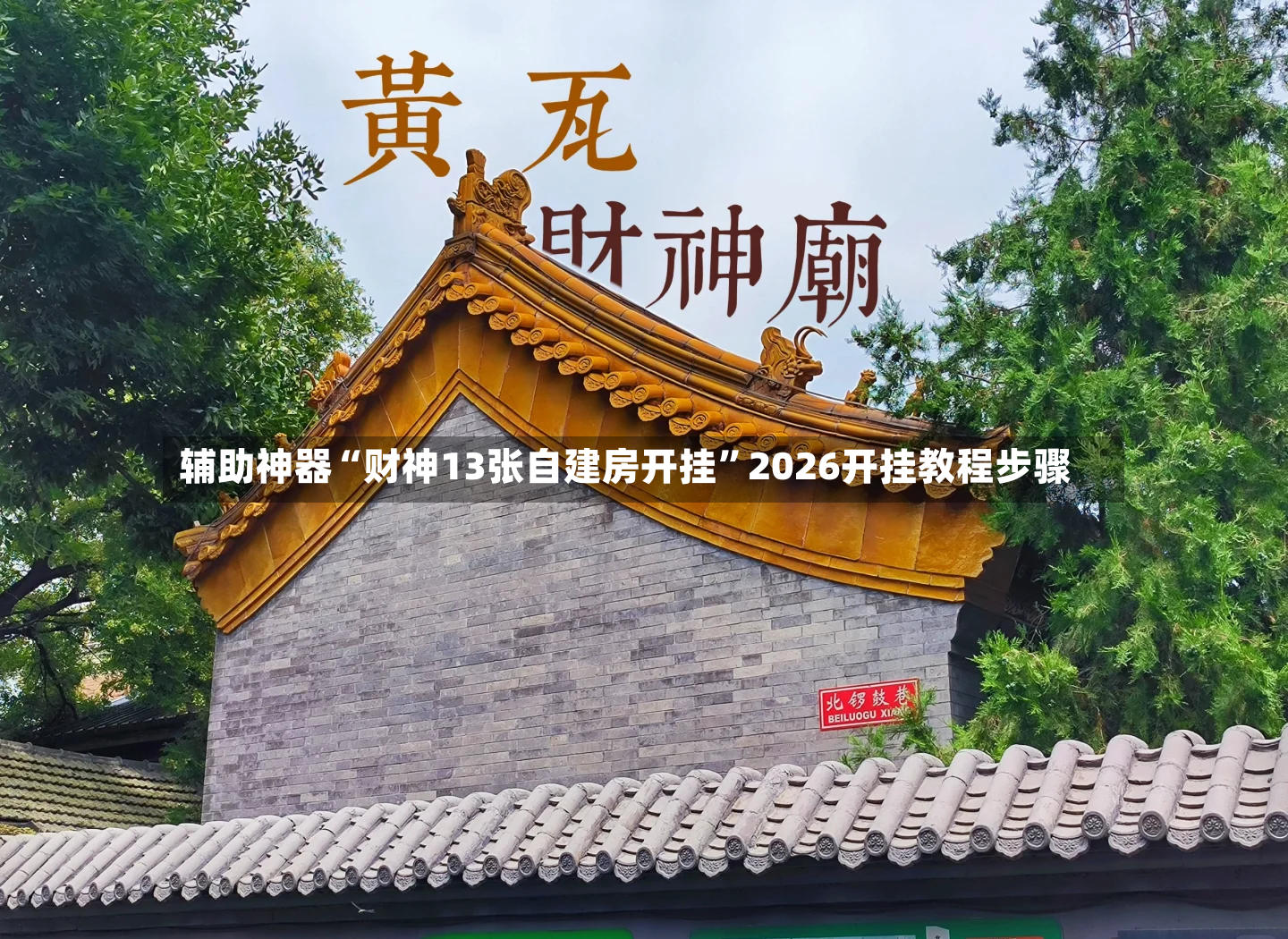 辅助神器“财神13张自建房开挂”2026开挂教程步骤