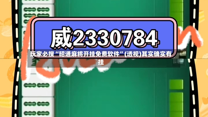 玩家必搜“昭通麻将开挂免费软件”(透视)其实确实有挂