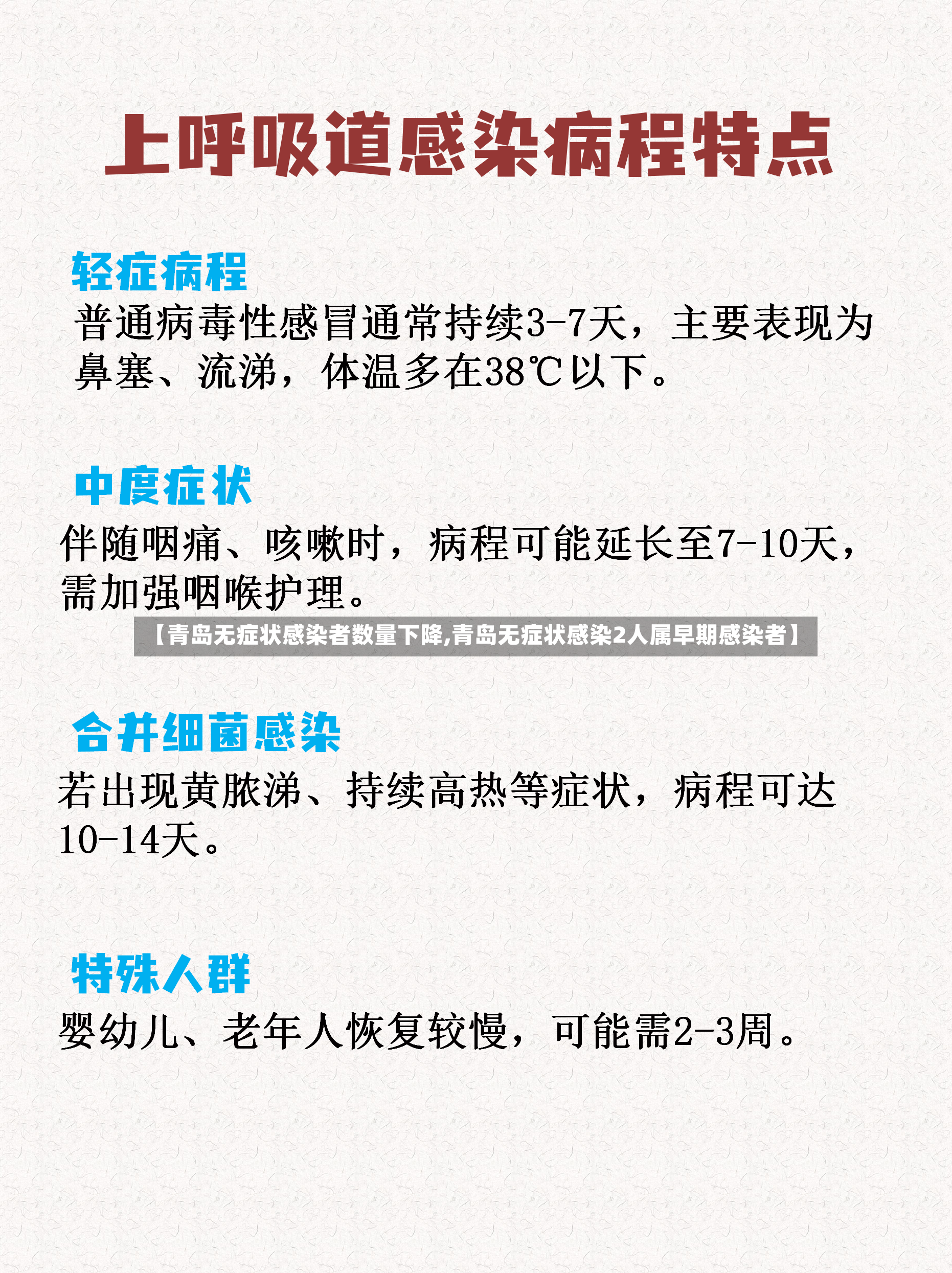 【青岛无症状感染者数量下降,青岛无症状感染2人属早期感染者】