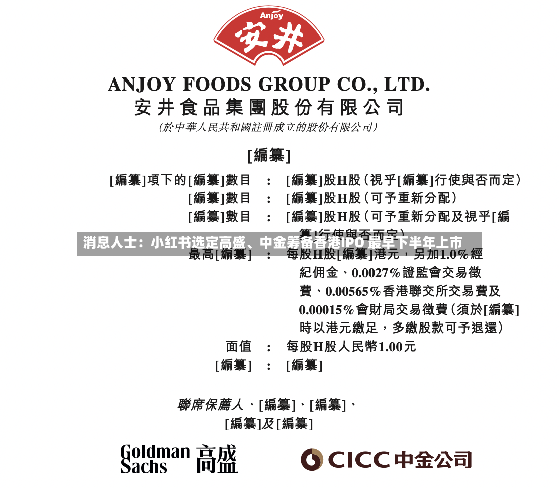 消息人士：小红书选定高盛、中金筹备香港IPO 最早下半年上市