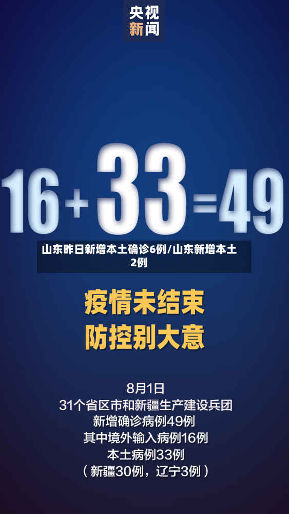 山东昨日新增本土确诊6例/山东新增本土2例