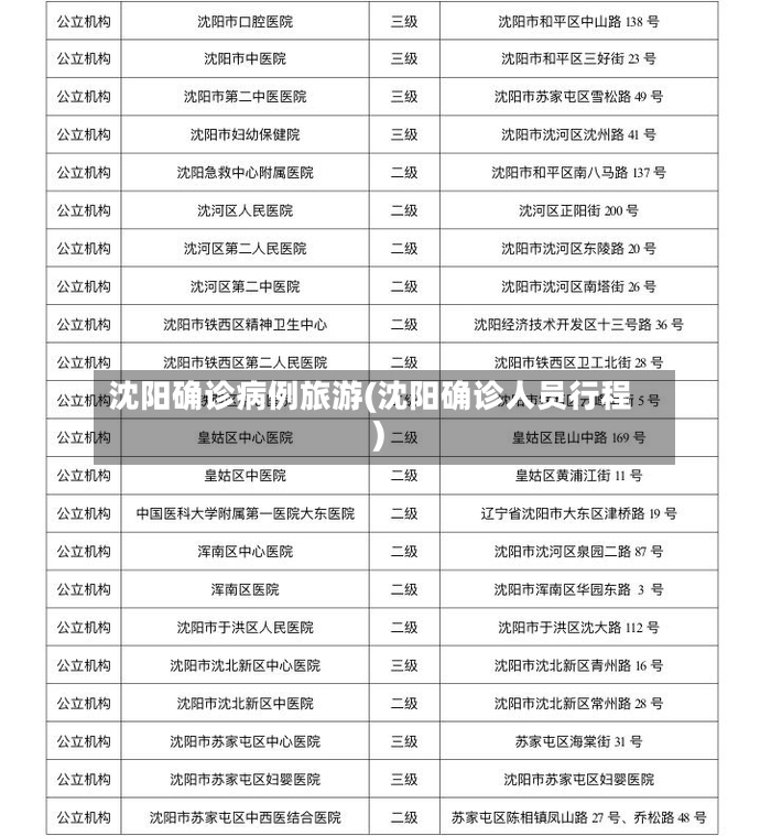 沈阳确诊病例旅游(沈阳确诊人员行程)