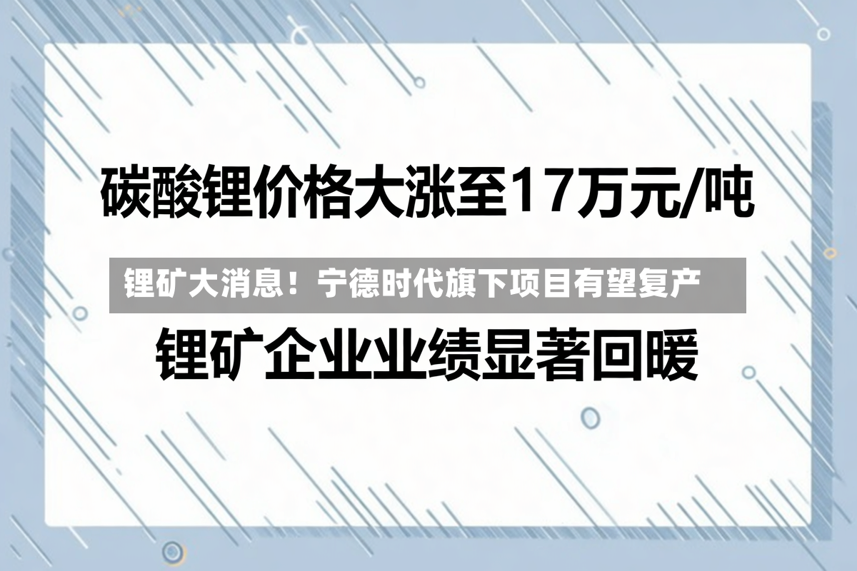 锂矿大消息！宁德时代旗下项目有望复产-第3张图片