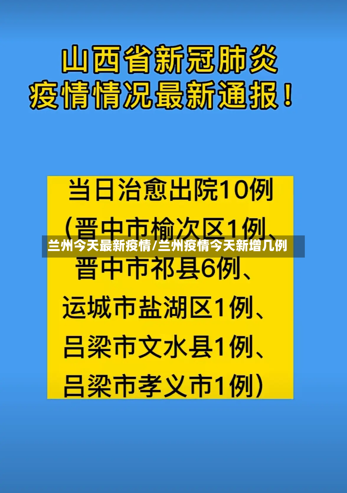 兰州今天最新疫情/兰州疫情今天新增几例