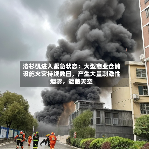 洛杉矶进入紧急状态：大型商业仓储设施火灾持续数日，产生大量刺激性烟雾，遮蔽天空-第2张图片