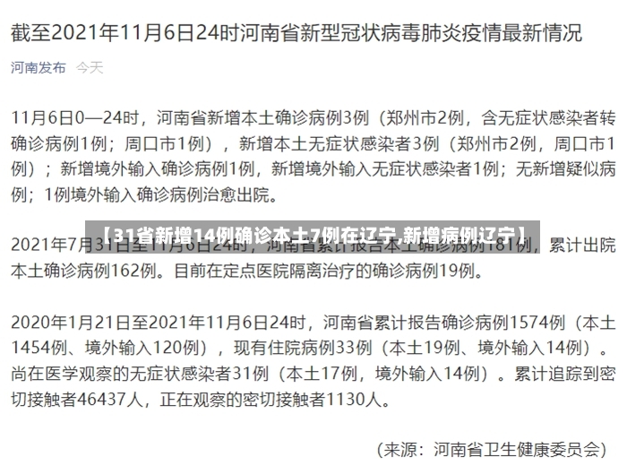 【31省新增14例确诊本土7例在辽宁,新增病例辽宁】-第3张图片