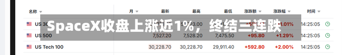 SpaceX收盘上涨近1%	，终结三连跌-第2张图片