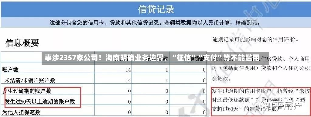 事涉2357家公司！海南明确业务边界	，“征信”“支付”等不能滥用-第3张图片