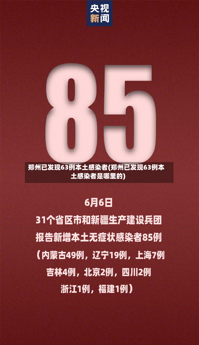 郑州已发现63例本土感染者(郑州已发现63例本土感染者是哪里的)-第3张图片