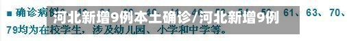 河北新增9例本土确诊/河北新增9例本土确诊病例-第3张图片